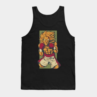With boxing gloves in boxing ring - cartoon lion boxer Tank Top